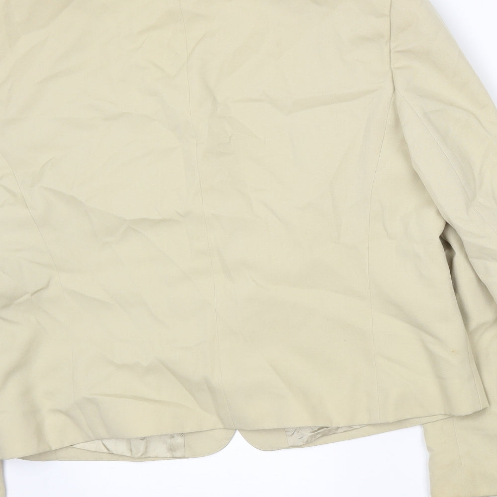 Brand and care label for Yarell women’s beige jacket blazer, size UK 16