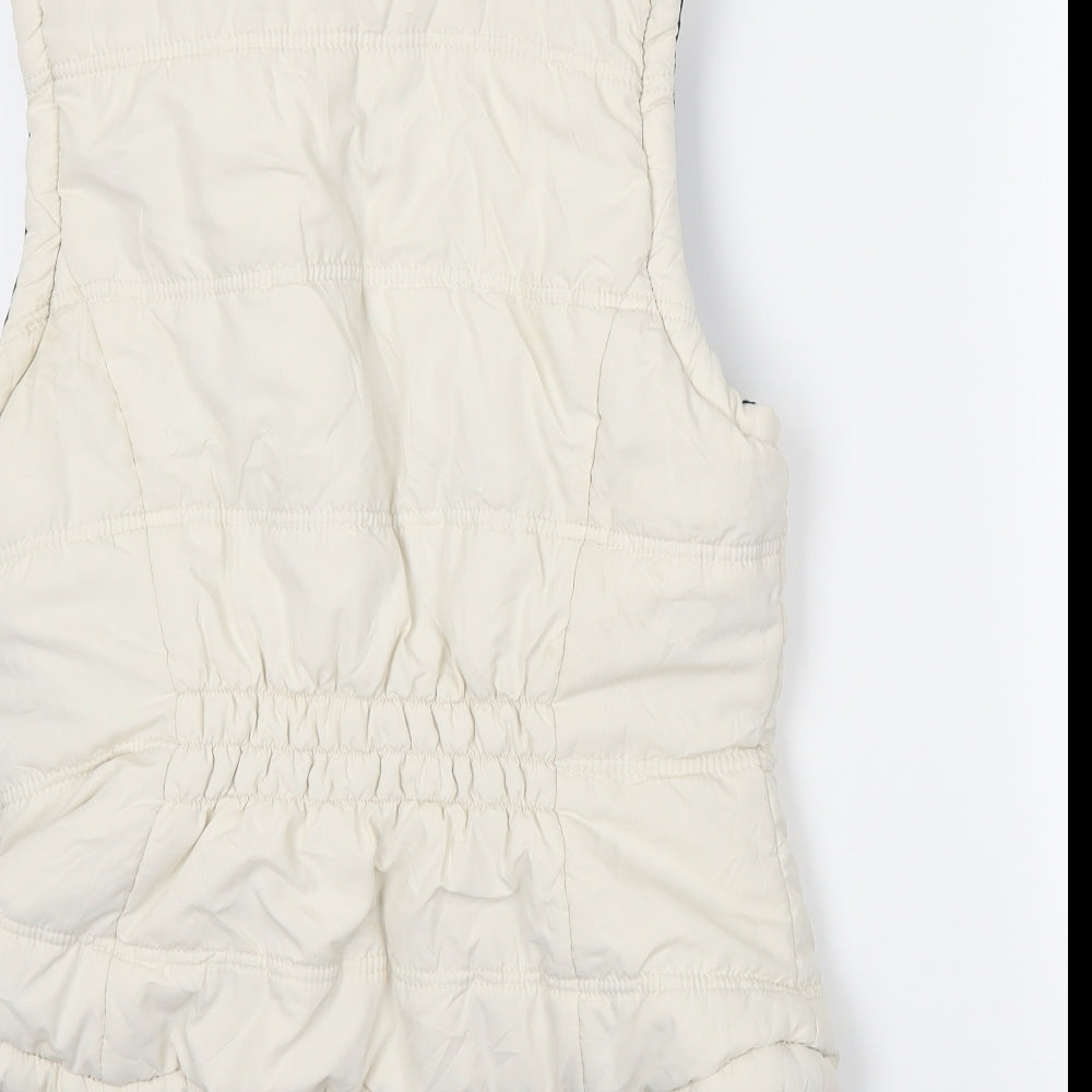Brand and care label for George women’s ivory gilet coat, size UK 12, - reversible