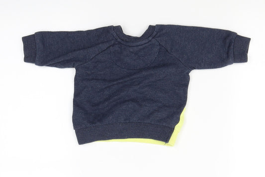 F&F Boys Grey Colourblock Pullover Jumper Size 0-3 Months - Little Hero