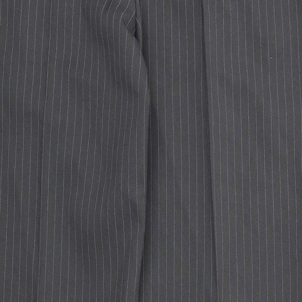 Slimma Womens Grey Striped Trousers Size 16 L30 in