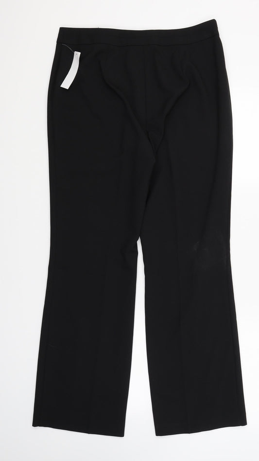 Papaya Womens Black Trousers Size 12 L28.5 in