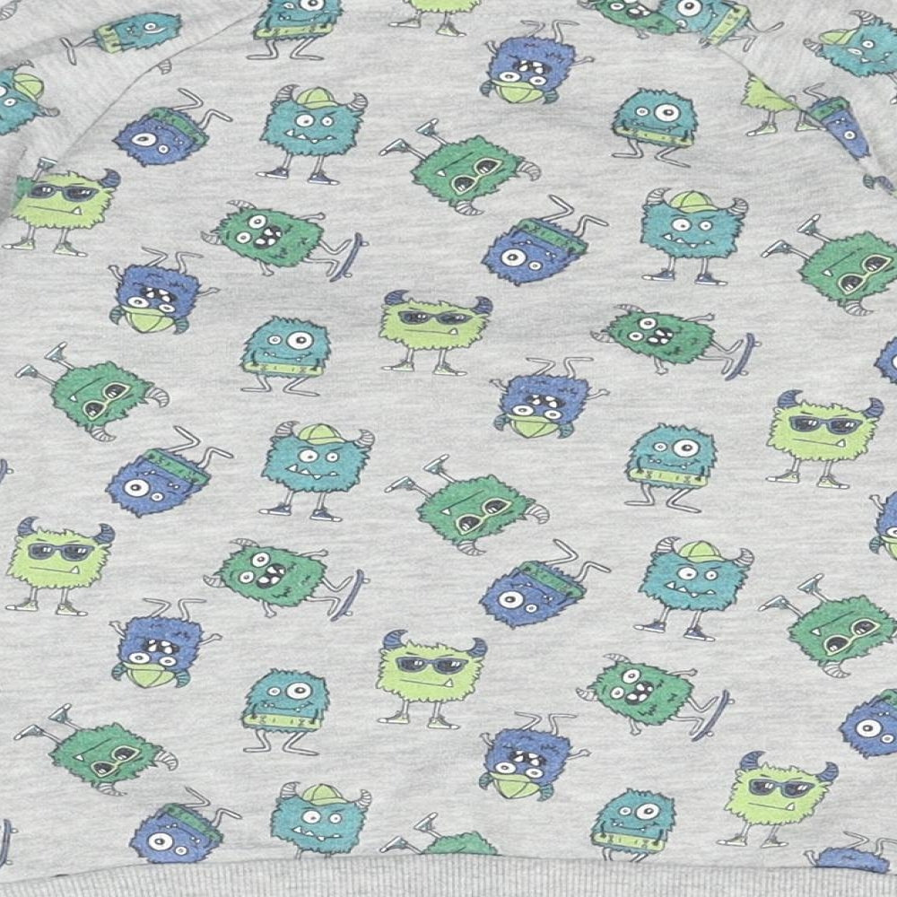 Primark Boys Grey Polka Dot Pullover Jumper Size 2 Years - Monsters