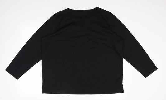 BM Womens Black Knit Pullover Jumper Size L