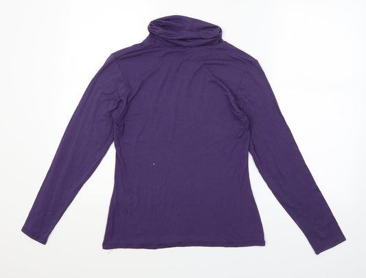Text Womens Purple Pullover Jumper Size S