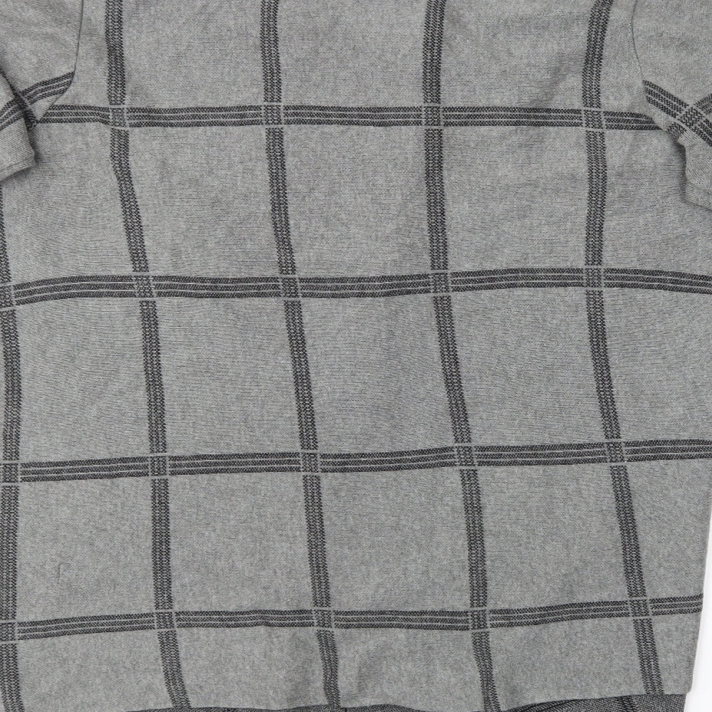 Brand and care label for Papaya women’s grey check wrap jumper, size L