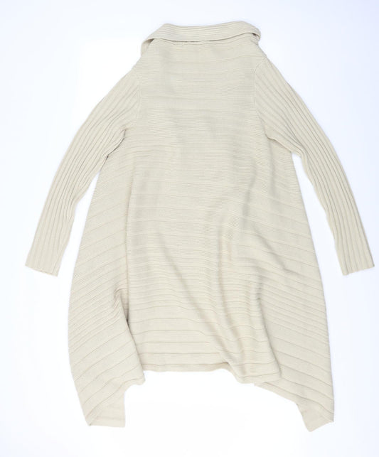 Causal Club Womens Beige Striped Cardigan Jumper Size M