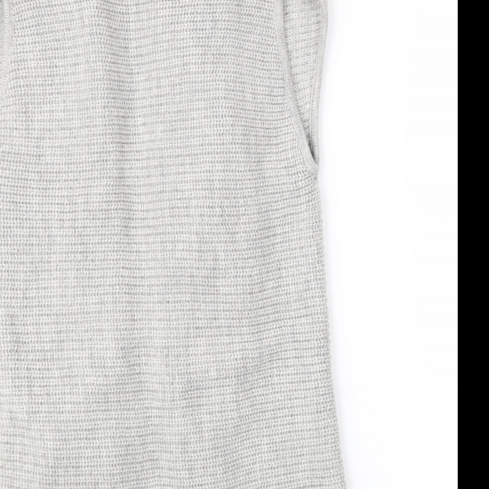 Brand and care label for Marks & Spencer women’s grey cardigan jumper, size L