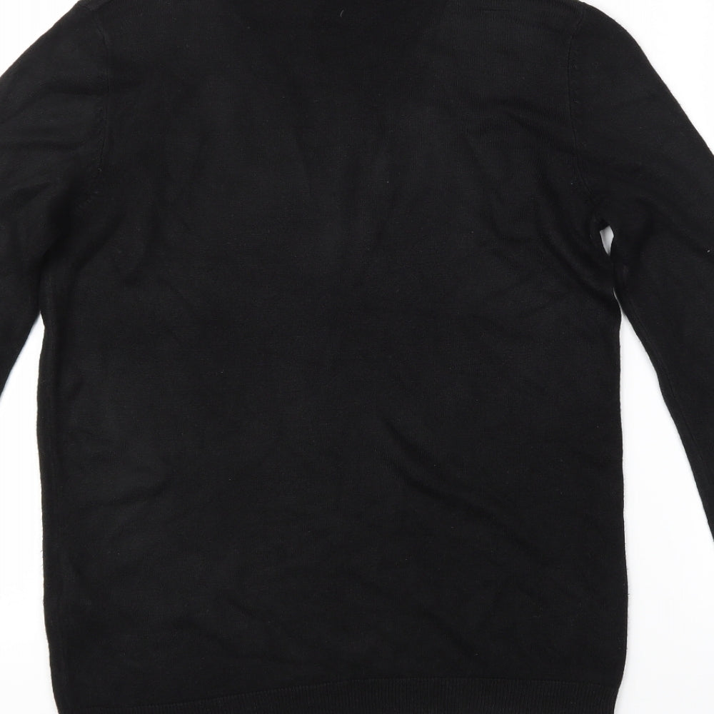 Brand and care label for Plan free women’s black jumper, size S