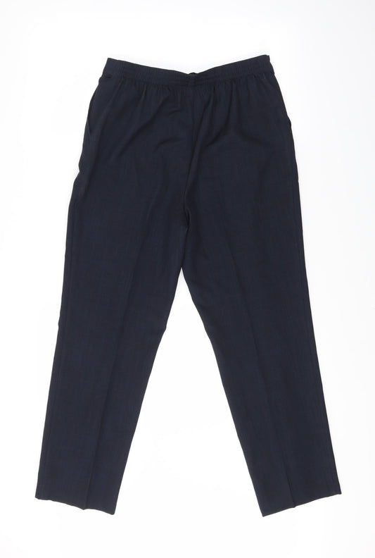 Classic Womens Blue Check Trousers Size 10 L26 in