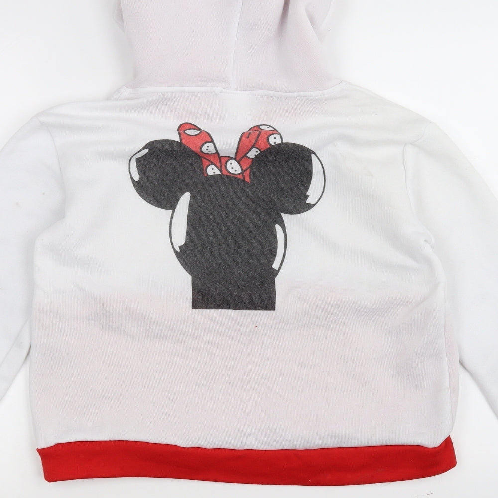 kiranniei Womens White Pullover Hoodie Size M - Minnie Mouse