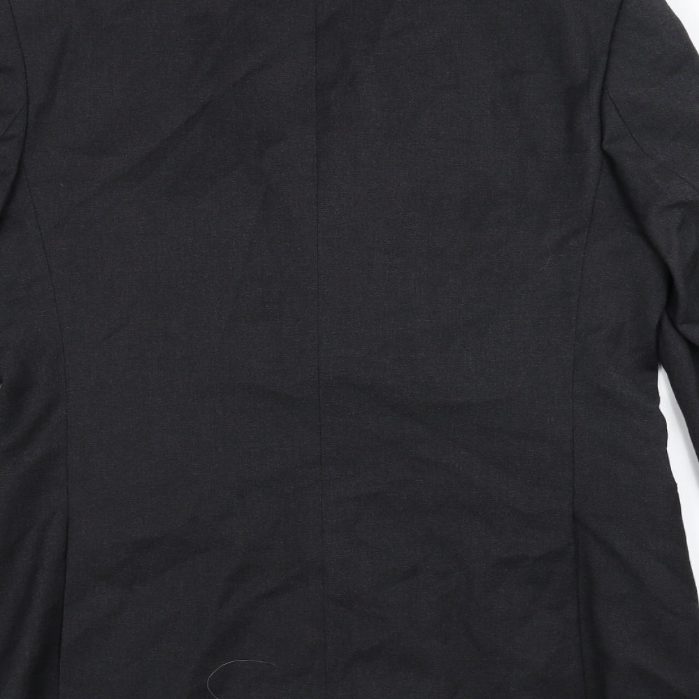 Brand and care label for Austin Reed men’s black jacket suit jacket, size 42