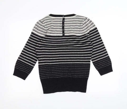 Monsoon Womens Blue Striped Pullover Jumper Size 12