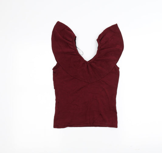 H&M Womens Red Basic Blouse Size S