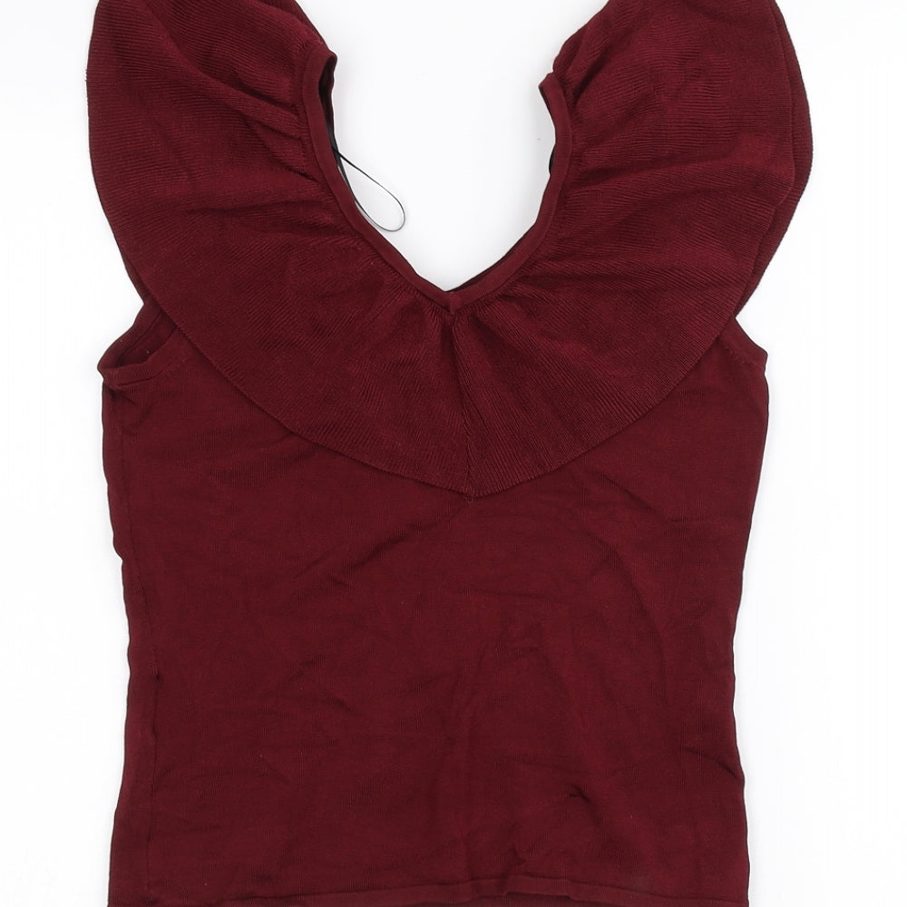 H&M Womens Red Basic Blouse Size S