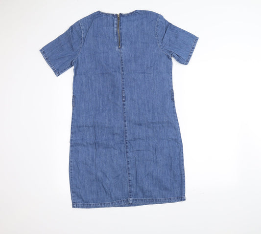 NEXT Womens Blue Rayon Pencil Dress Size 10