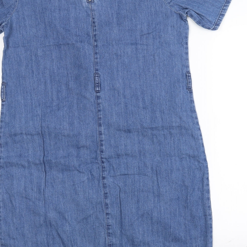 NEXT Womens Blue Rayon Pencil Dress Size 10