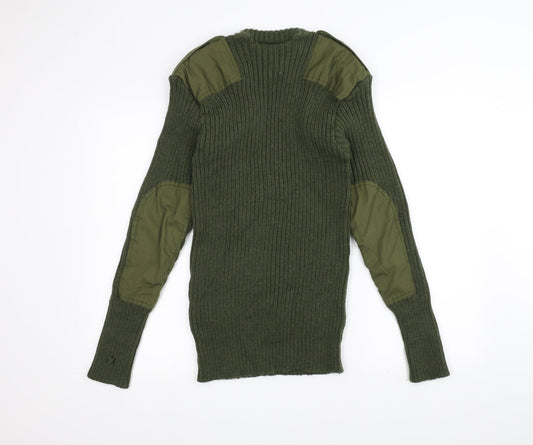 Preworn Girls Green Knit Pullover Jumper Size S