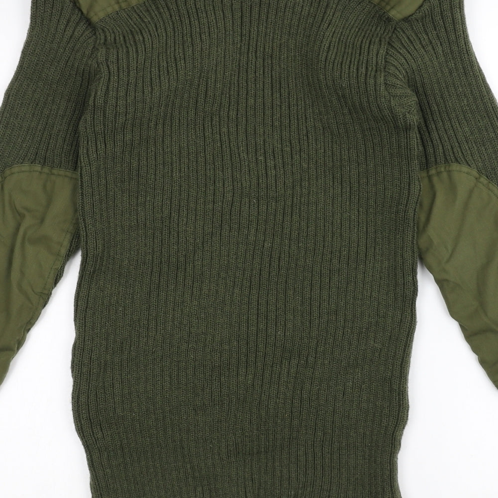 Preworn Girls Green Knit Pullover Jumper Size S