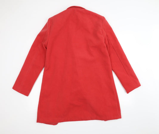 Pep&co Womens Red Overcoat Coat Size 12