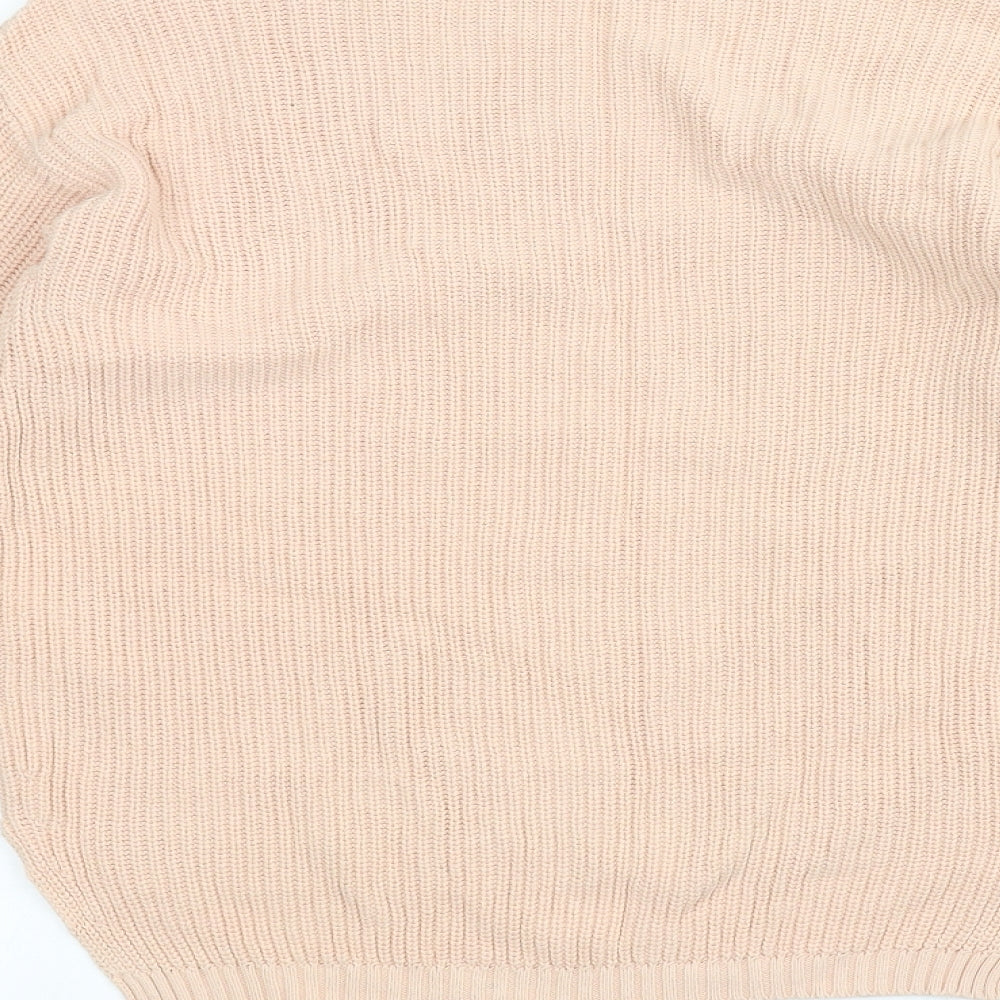 Brand and care label for Avenue women’s pink knit jumper, size UK 8