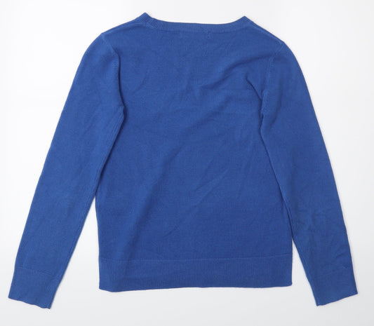 M&S Womens Blue Pullover Jumper Size 8