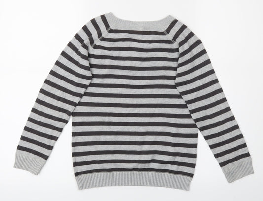 Cherokee Boys Grey Striped Pullover Jumper Size 5-6 Years