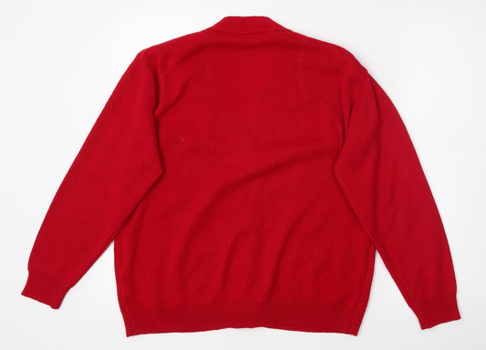SH Collection Womens Red Cardigan Jumper Size L