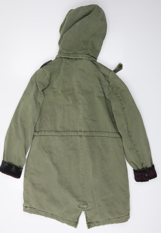 Debenhams Womens Green Overcoat Coat Size 8