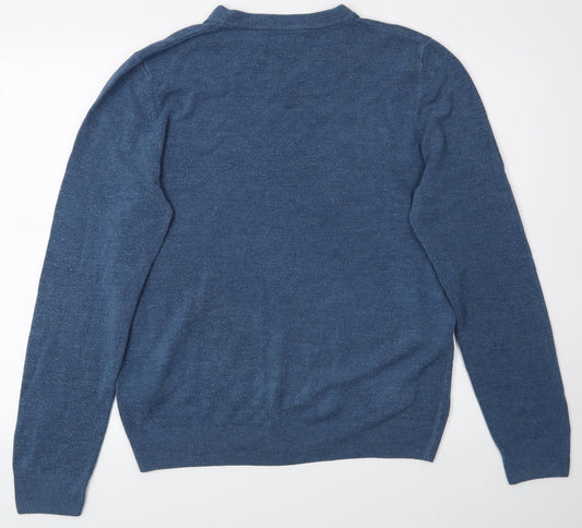M&S Mens Blue Pullover Jumper Size L