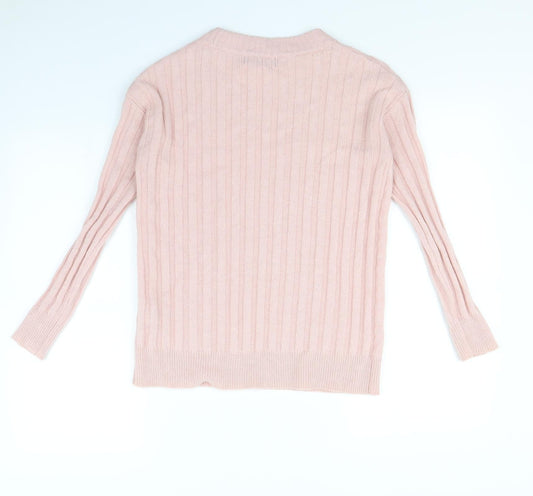 M&s Womens Pink Pullover Jumper Size XS