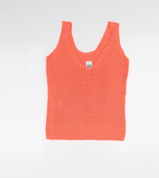 Vera Moda Womens Orange Basic Tank Size S