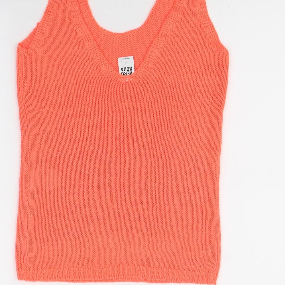 Vera Moda Womens Orange Basic Tank Size S