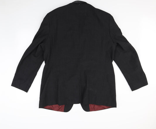 Preworn Mens Black Jacket Blazer Size L - Shoulder Pads