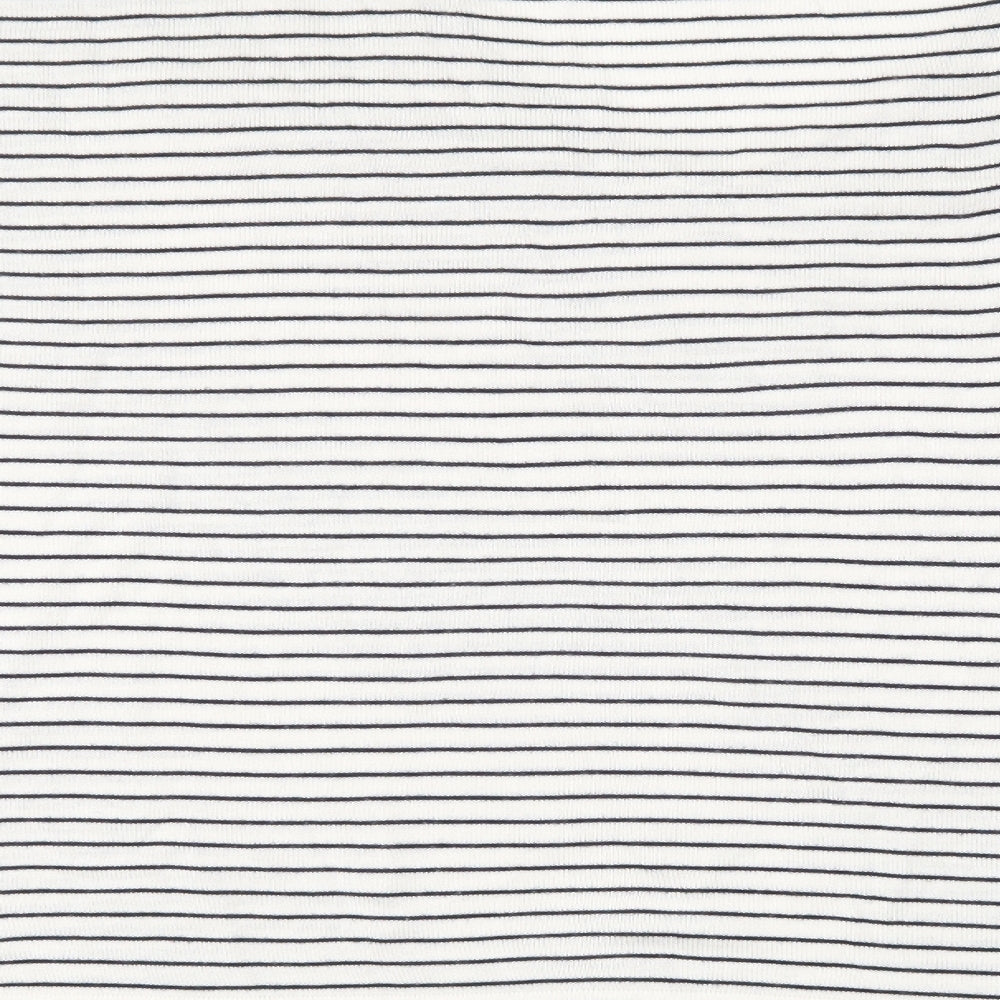 Brand and care label for Marks & Spencer women’s white striped knit jumper, size XL