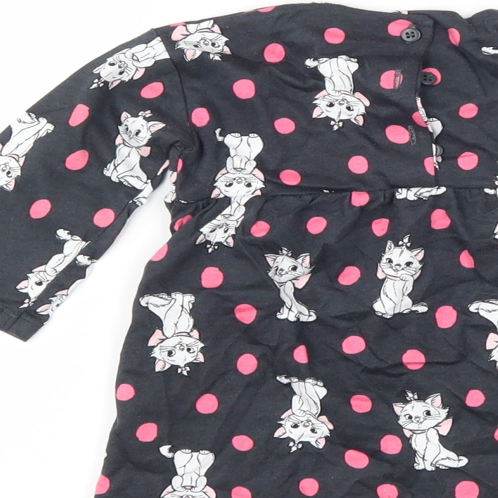 Brand and care label for George girls’ grey polka dot a-line, size 6-9, months - disney aristocats