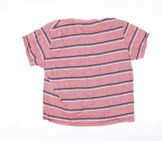 Canada Mens Red Striped T-Shirt Size XL