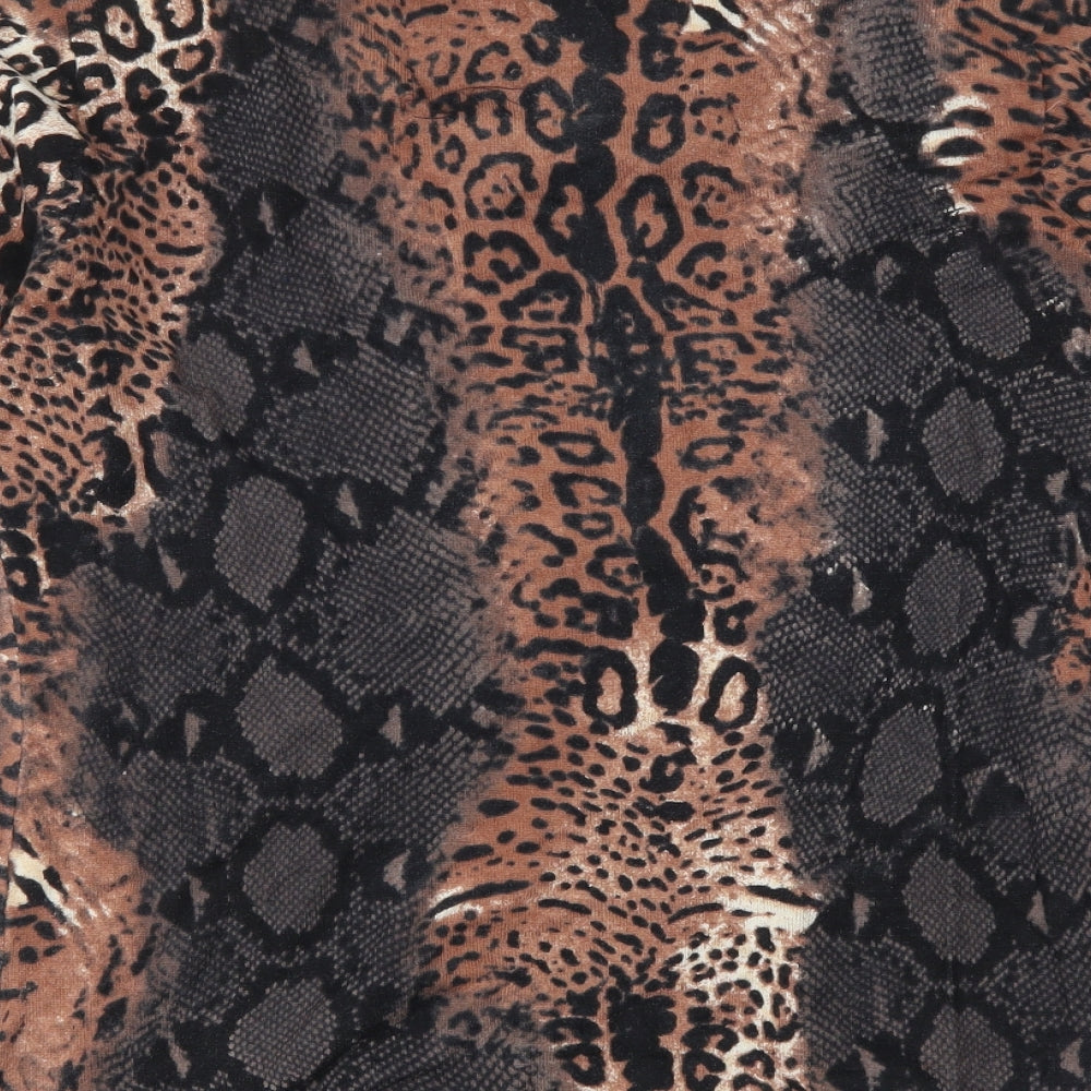 Casamia Womens Brown Animal Print Pullover Jumper Size S