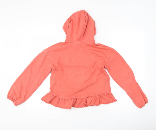 George Girls Pink Floral Pullover Hoodie Size 10-11 Years - slogan