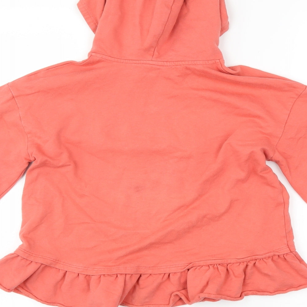 George Girls Pink Floral Pullover Hoodie Size 10-11 Years - slogan