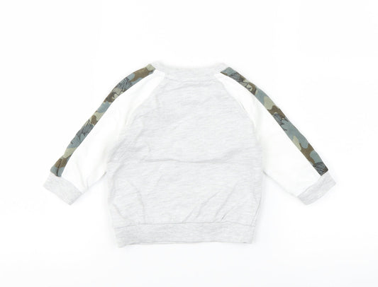 F&F Boys White Camouflage Pullover Jumper Size 3-6 Months - batman