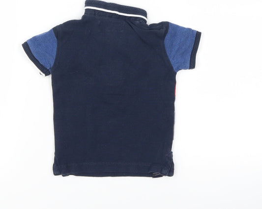 NEXT Boys Blue Striped Basic Polo Size 6-9 Months