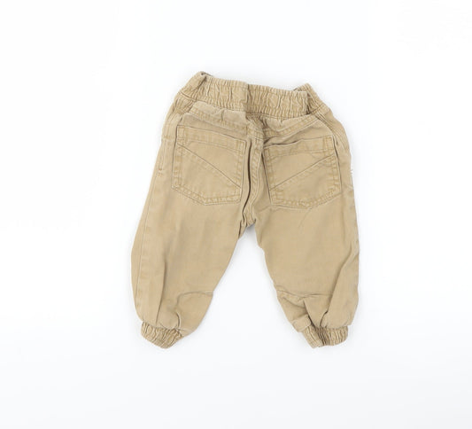 F&F Boys Brown Cargo Trousers Size 6-9 Months