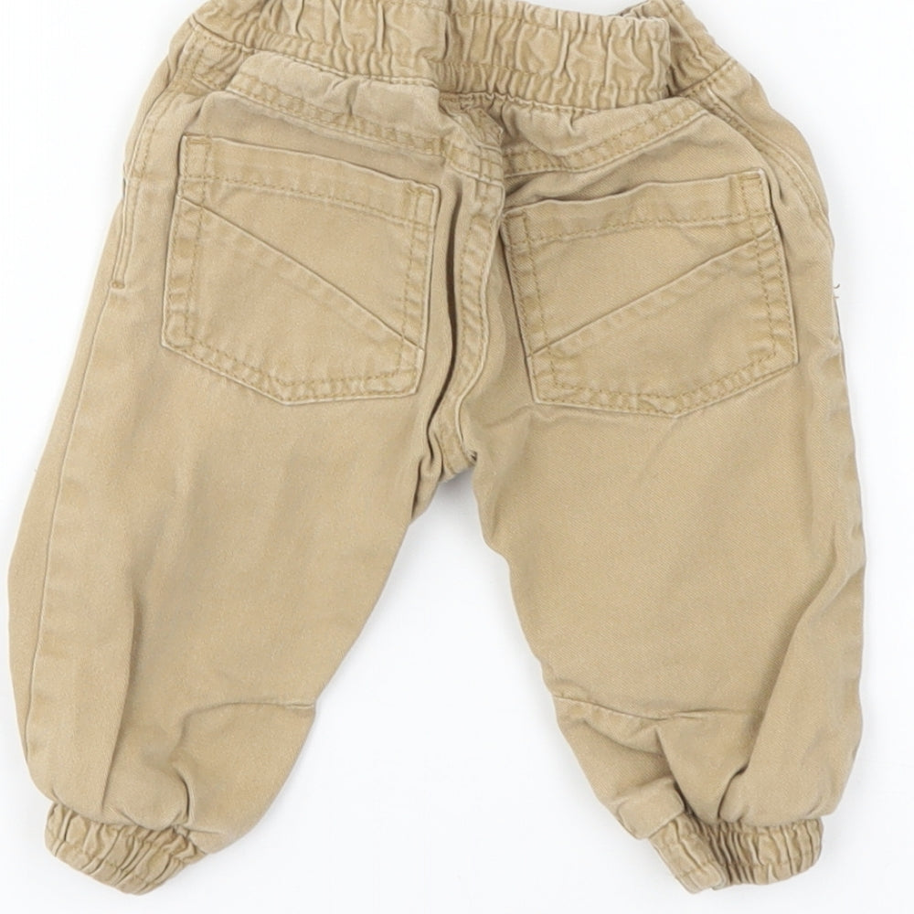 F&F Boys Brown Cargo Trousers Size 6-9 Months