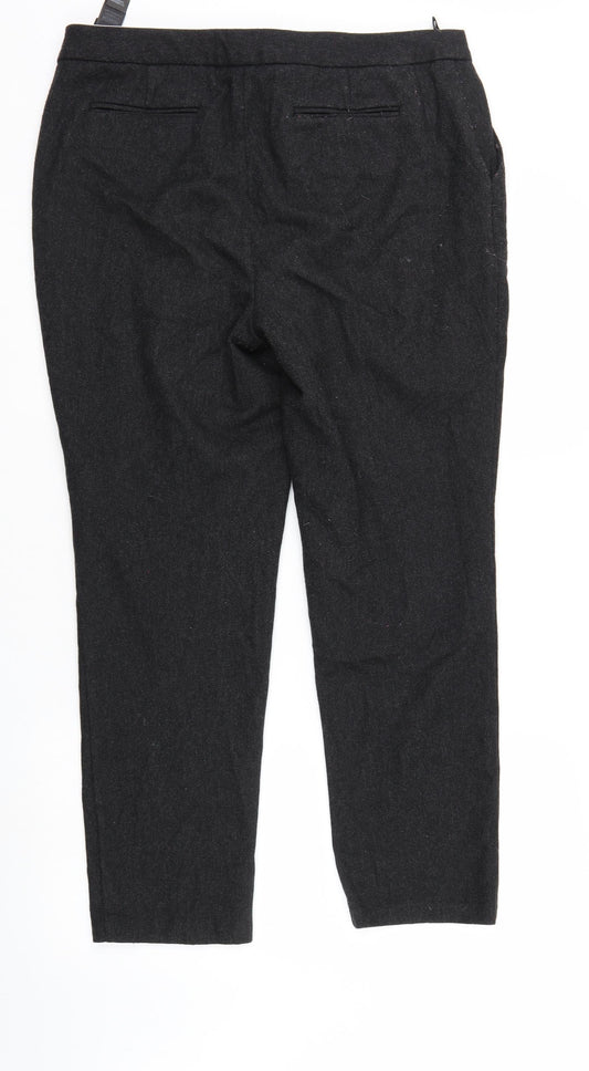 M&S Womens Black Trousers Size 14 L27 in