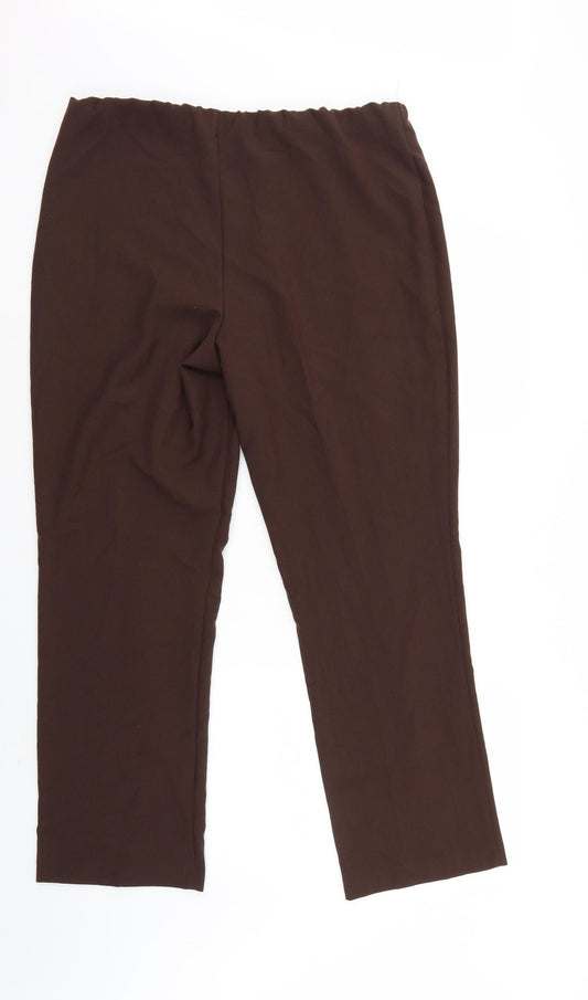 Classic Womens Brown Trousers Size 14 L28 in