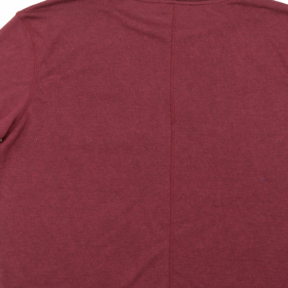 Brand and care label for River Island women’s red jumper, size M