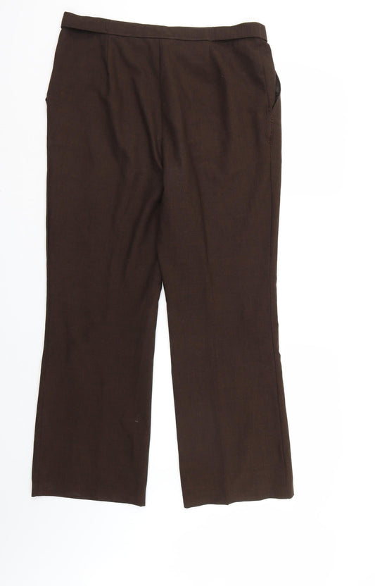 Marks and Spencer Womens Brown Trousers Size 14 L28 in