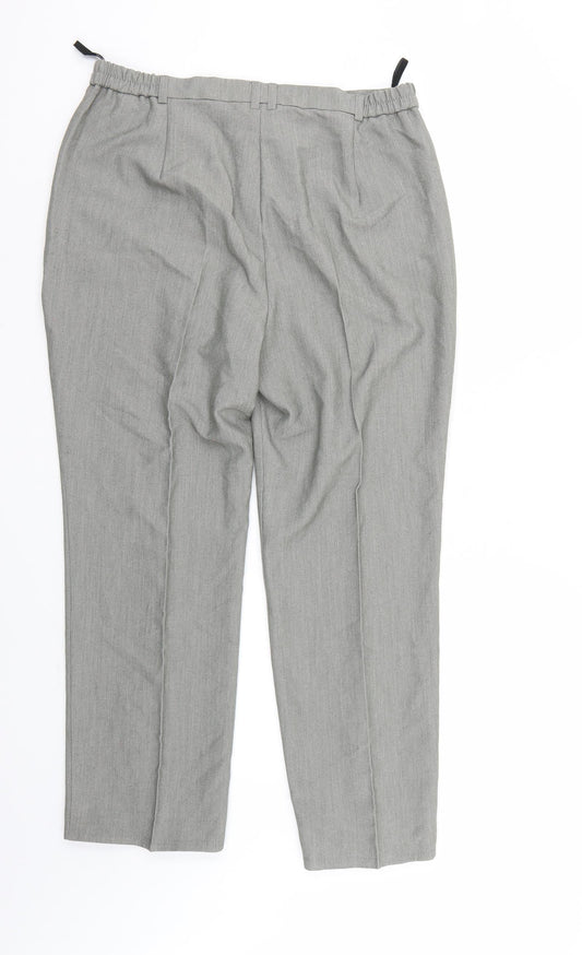 M&S Womens Grey Trousers Size 14 L26 in