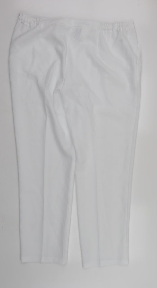 Afibel Womens White Trousers Size 20 L30 in