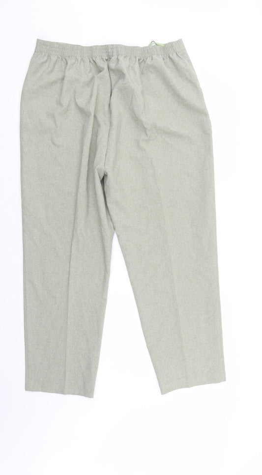Classic Womens Green Trousers Size 18 L26 in - Elastic Waist